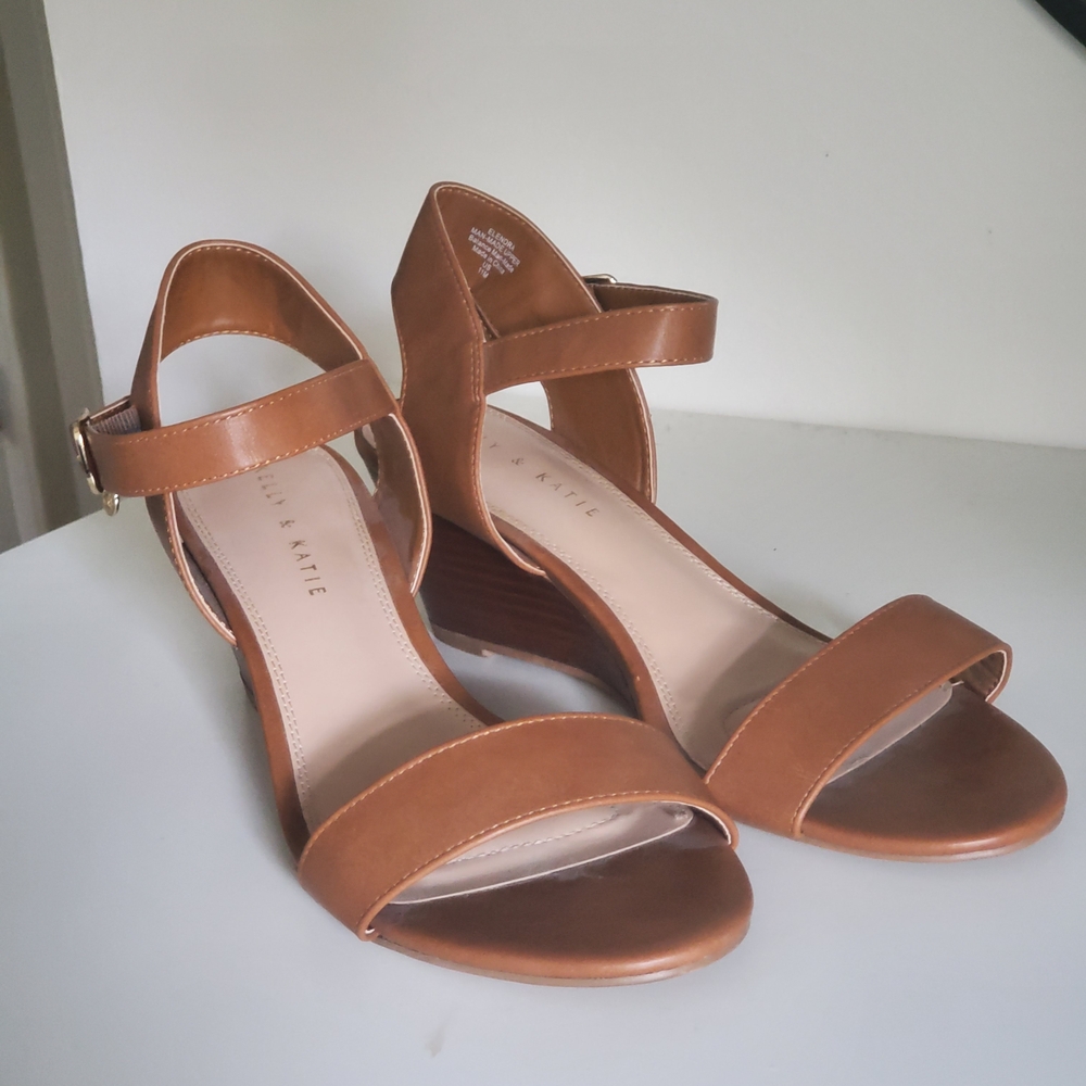 Kelly & Katie Brown Ankle Strap Wedges